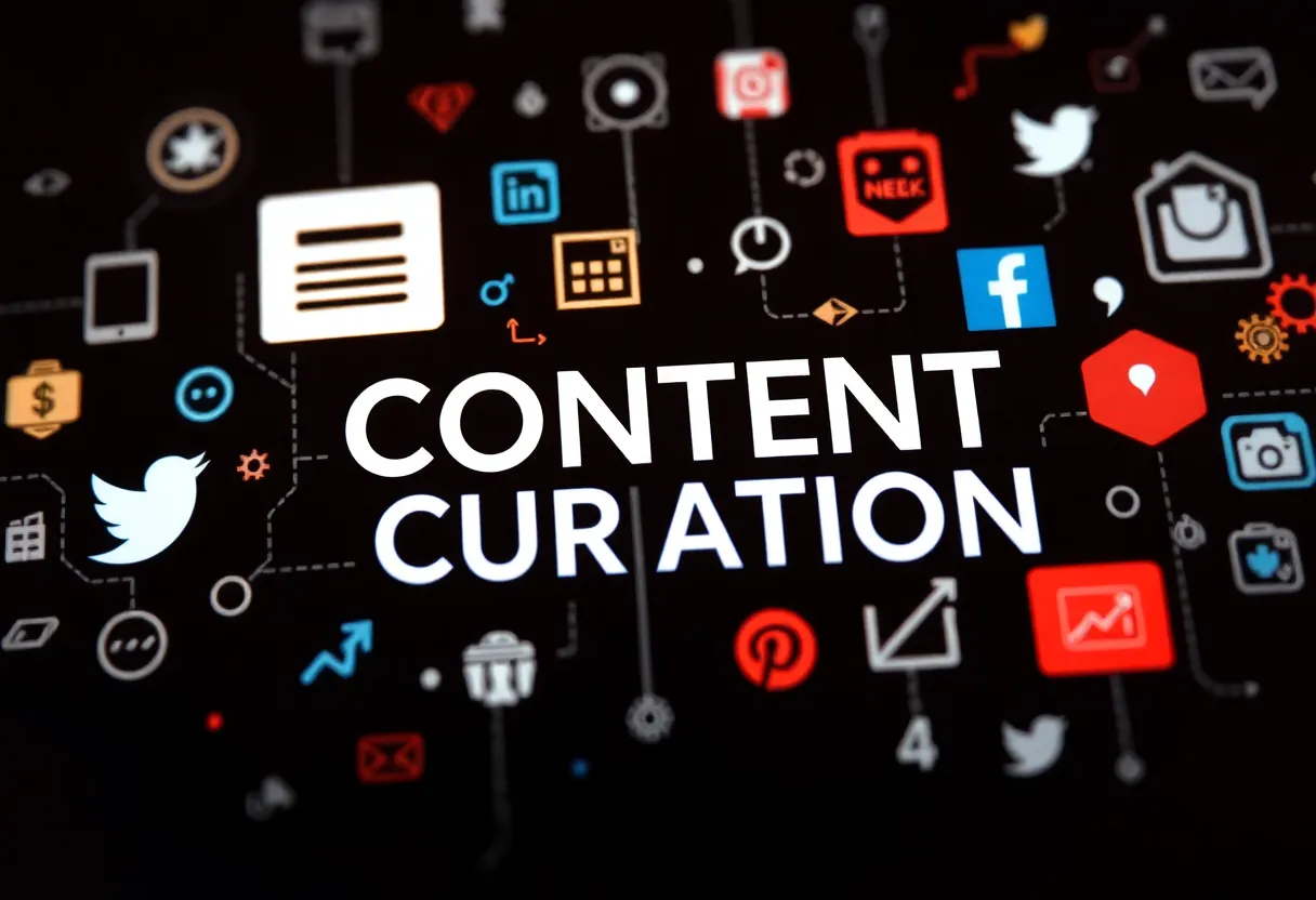 Visual representation of content curation in digital marketing