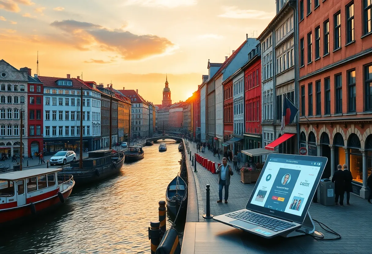 A sunrise view of Copenhagen highlighting e-commerce marketing