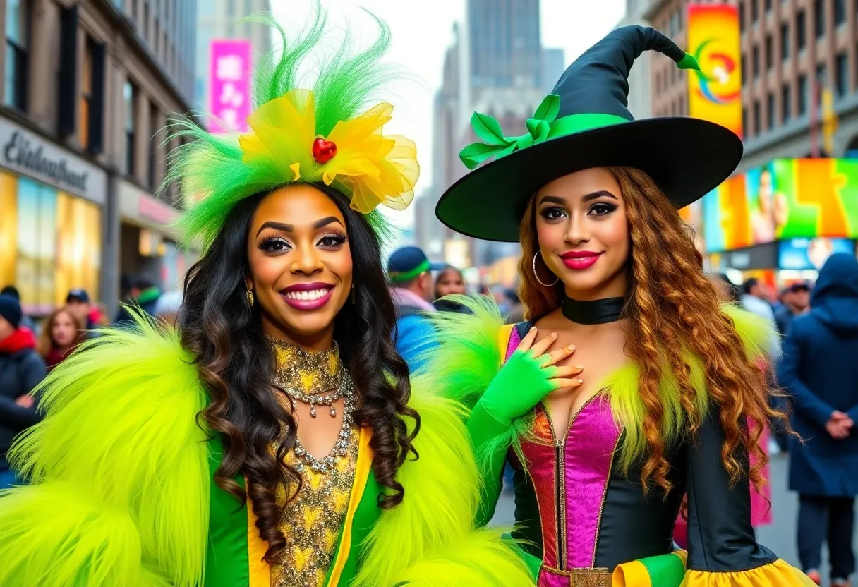 Cynthia Erivo and Ariana Grande promoting Wicked in New York City