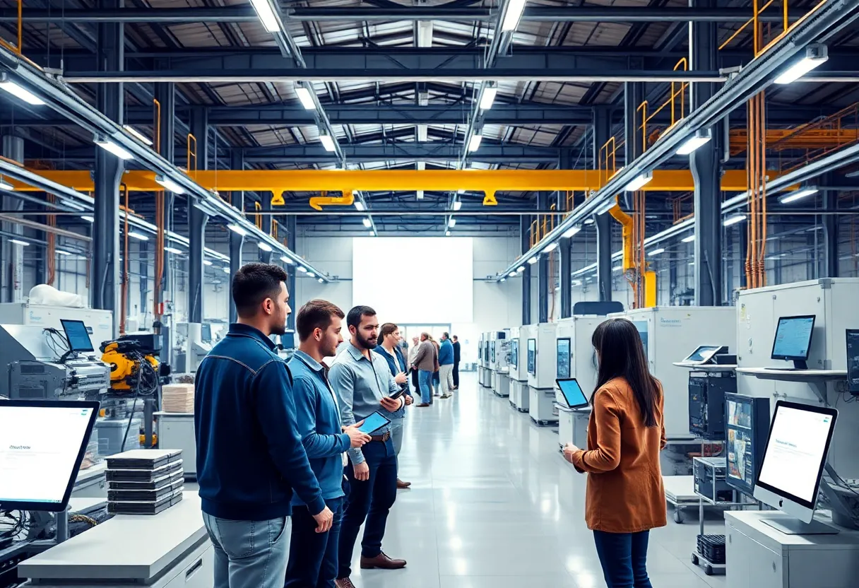 Manufacturing facility showcasing digital marketing practices