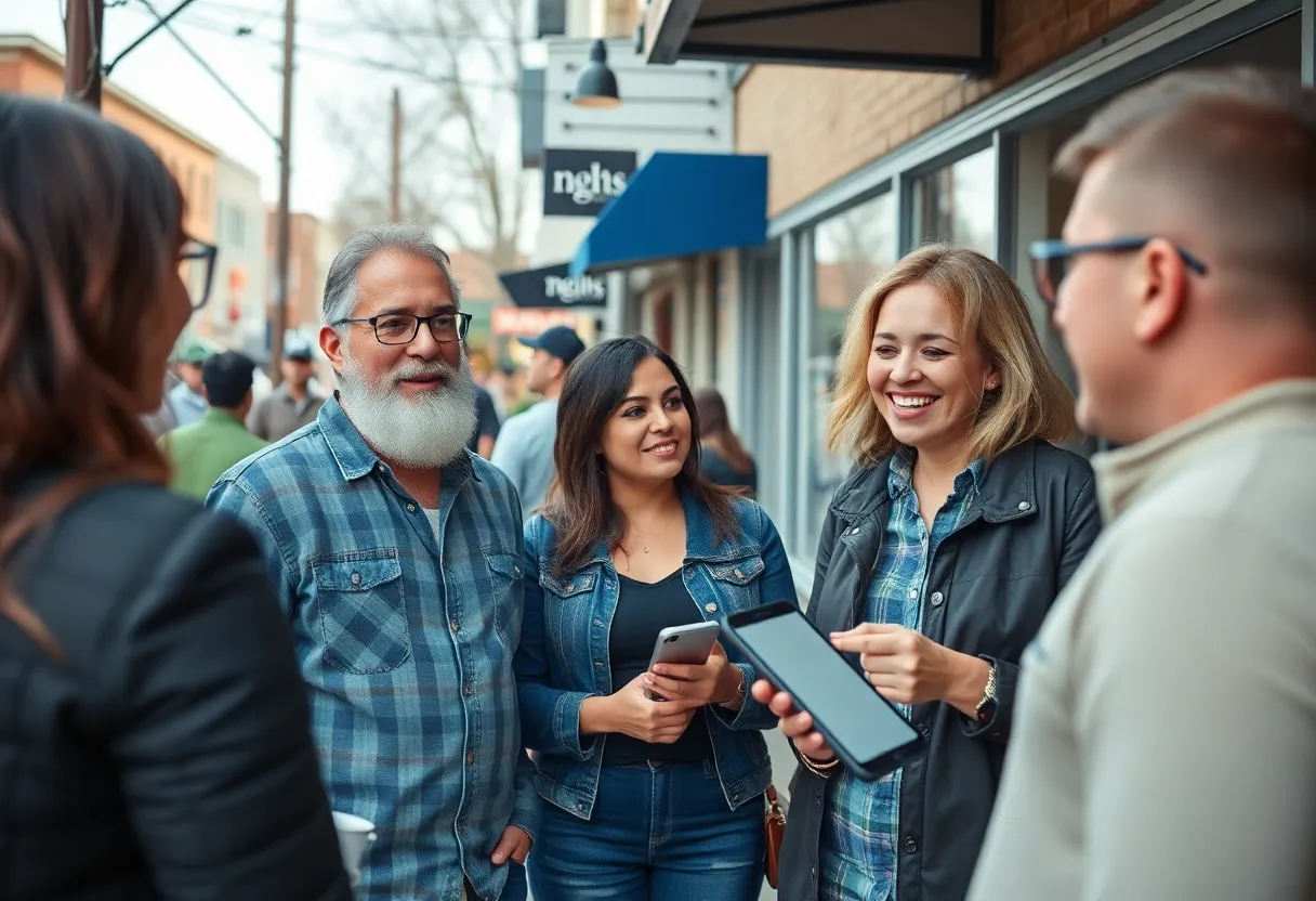 Local business owners utilizing digital marketing to connect with the community.