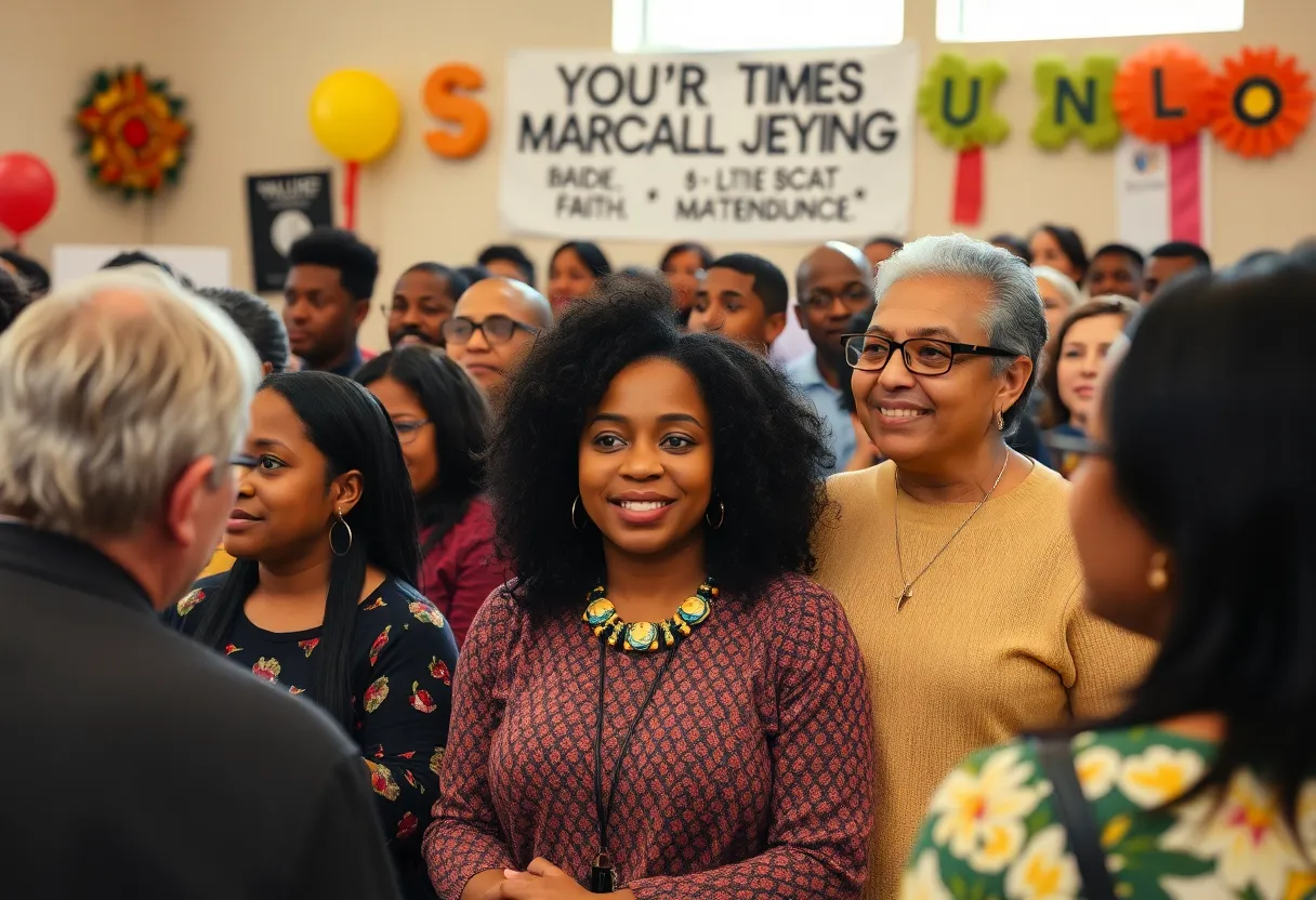 Community members celebrating Martin Luther King Jr. at Presbyterian College