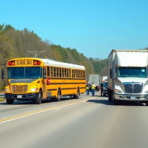 Emergency responders at the scene of a bus crash in Newberry County