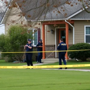 Police officers executing a search warrant in Ninety Six