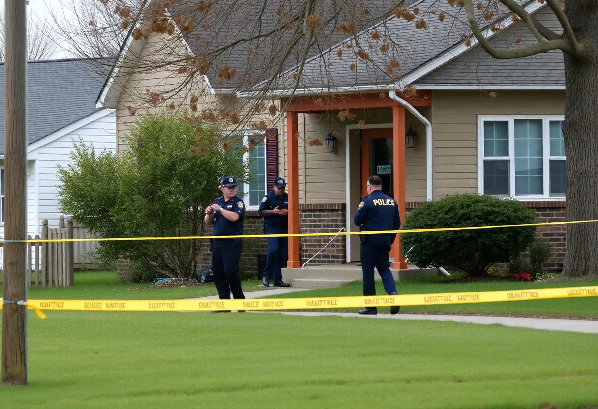 Police officers executing a search warrant in Ninety Six