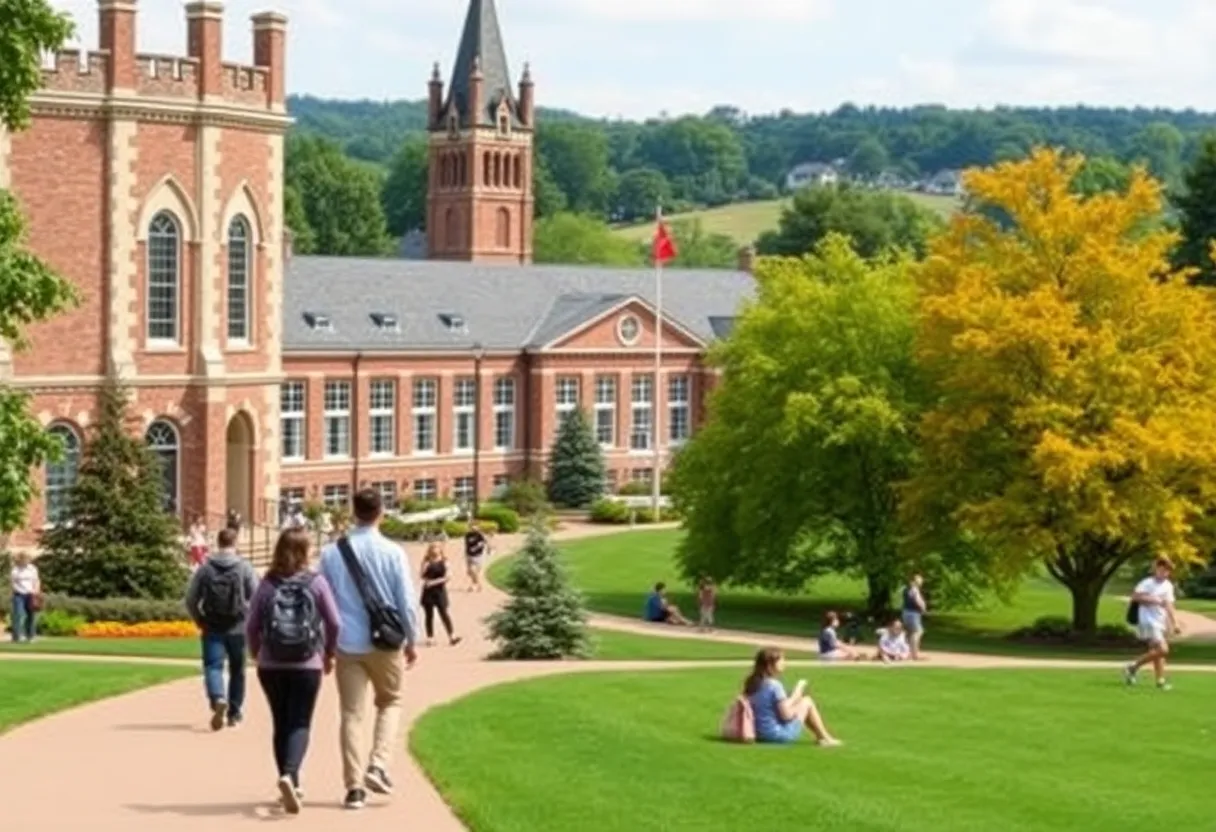 Students celebrating academic achievements at Presbyterian College