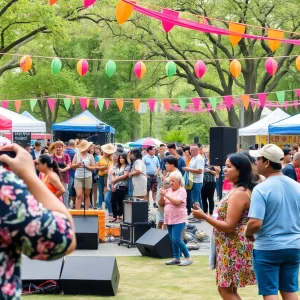 Community members enjoying the Ritz Fest with music and activities.