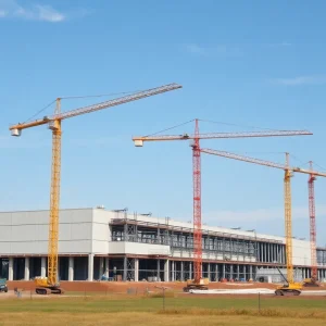 Construction site of Eaton's new manufacturing facility in Union County, South Carolina.
