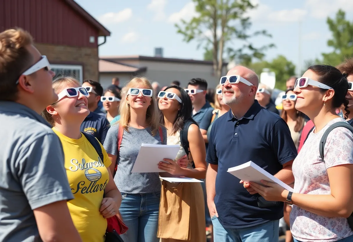 Community members in Greenwood preparing for the solar eclipse