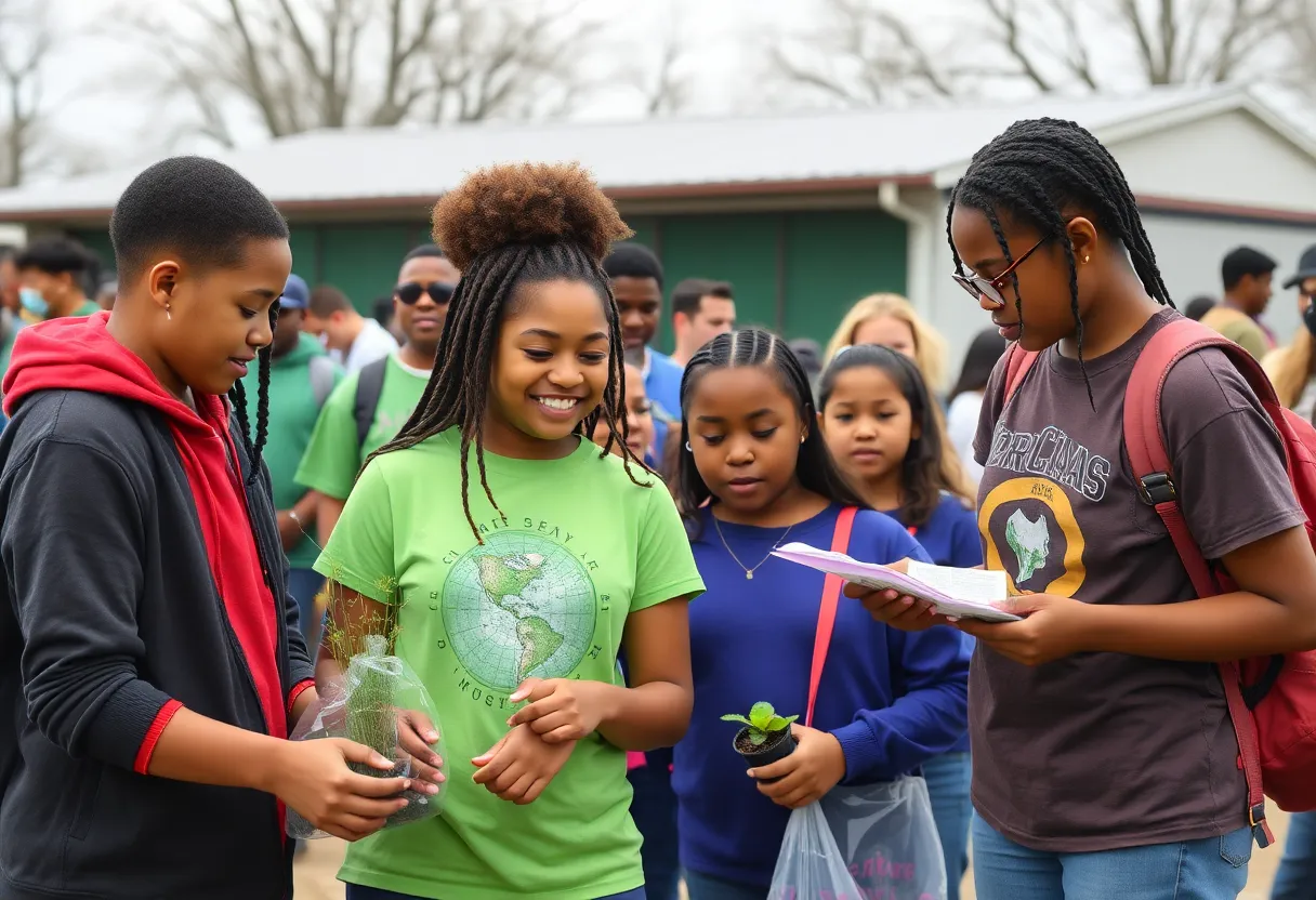 Students participating in community service activities in Laurens County.