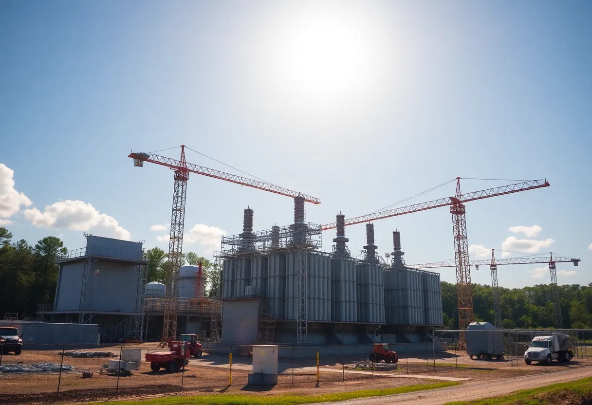 Construction site of the new transformer plant in Jonesville SC