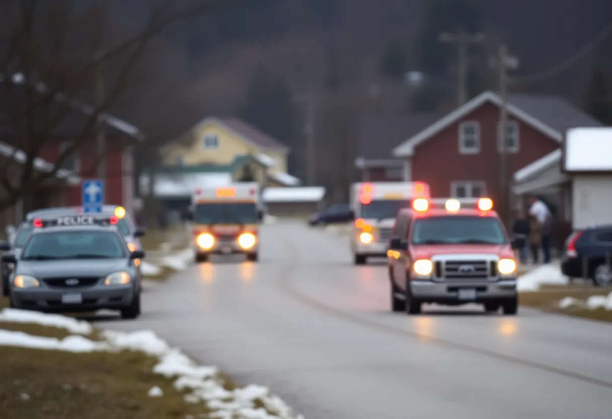 A small town community gathering in mourning after tragic accidents.