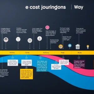 Visual representation of customer journey mapping stages