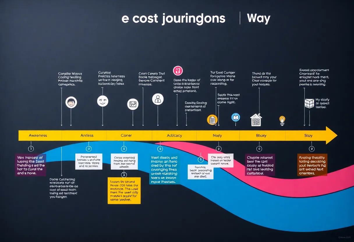 Visual representation of customer journey mapping stages