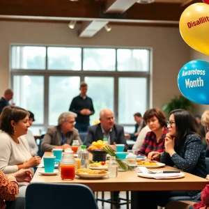 Community members enjoying a breakfast event focused on Disability Awareness.