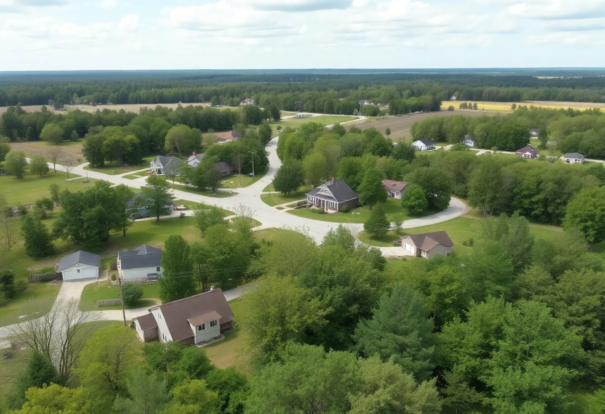 Scenic view of a rural neighborhood in Laurens County