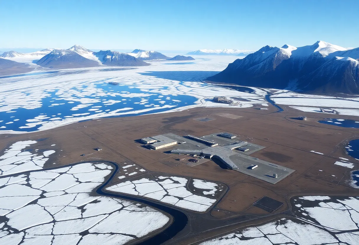 A U.S. military base in the pristine landscape of Greenland.