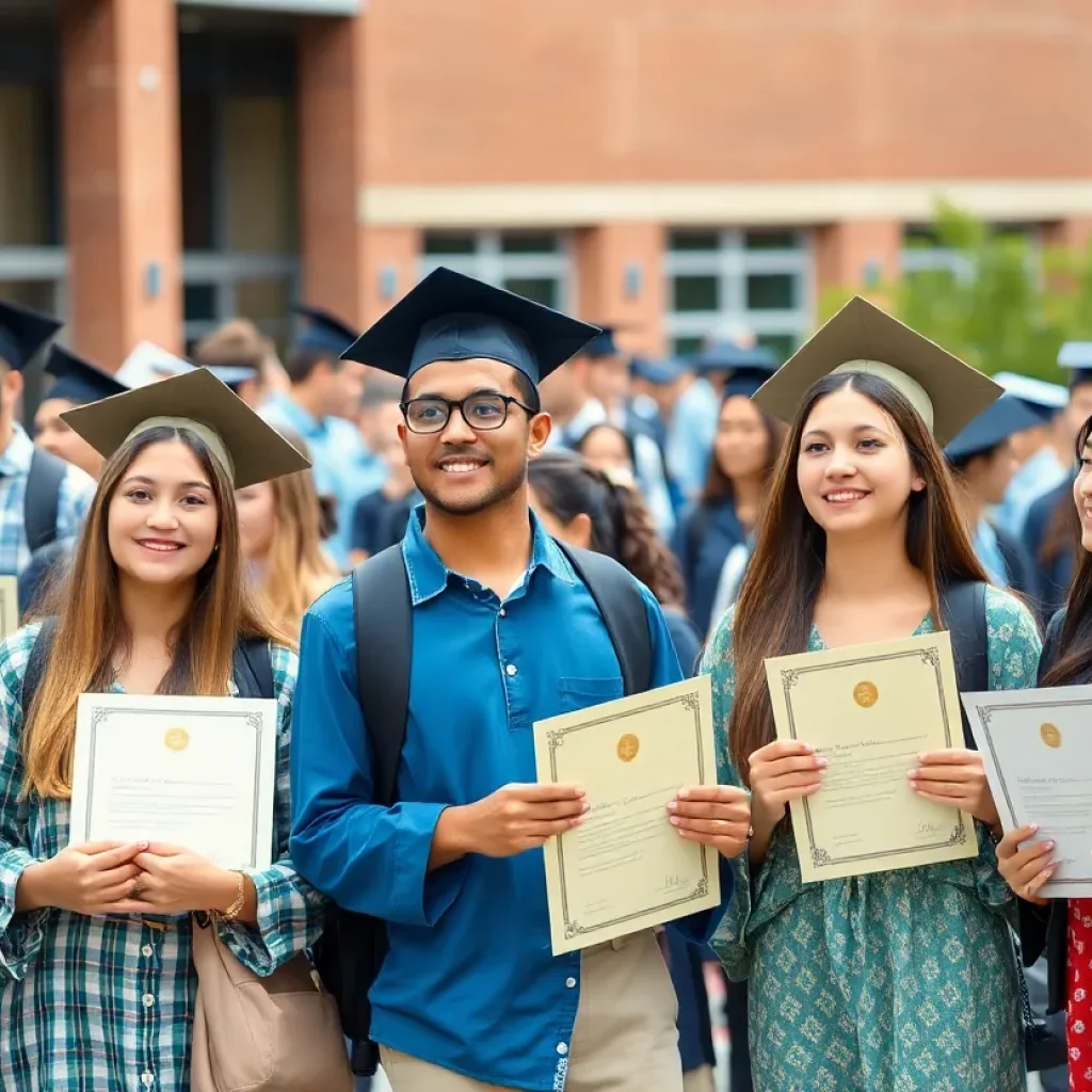 Students at Piedmont Technical College celebrating their academic achievements