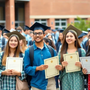 Students at Piedmont Technical College celebrating their academic achievements