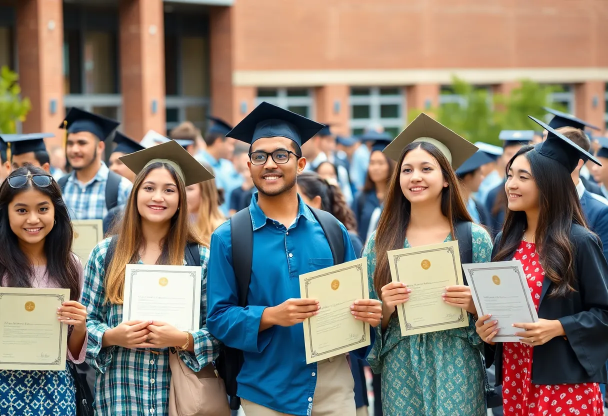Students at Piedmont Technical College celebrating their academic achievements