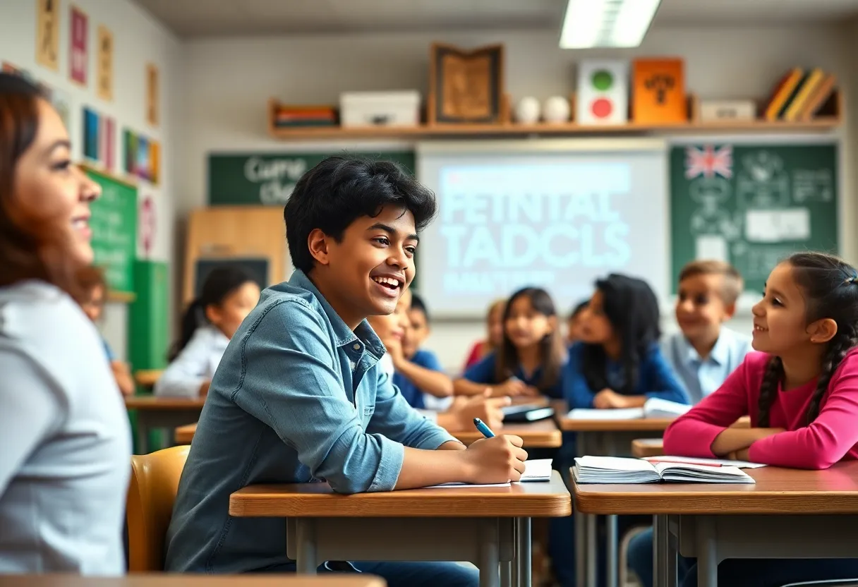 Students engaged in a lively classroom discussion