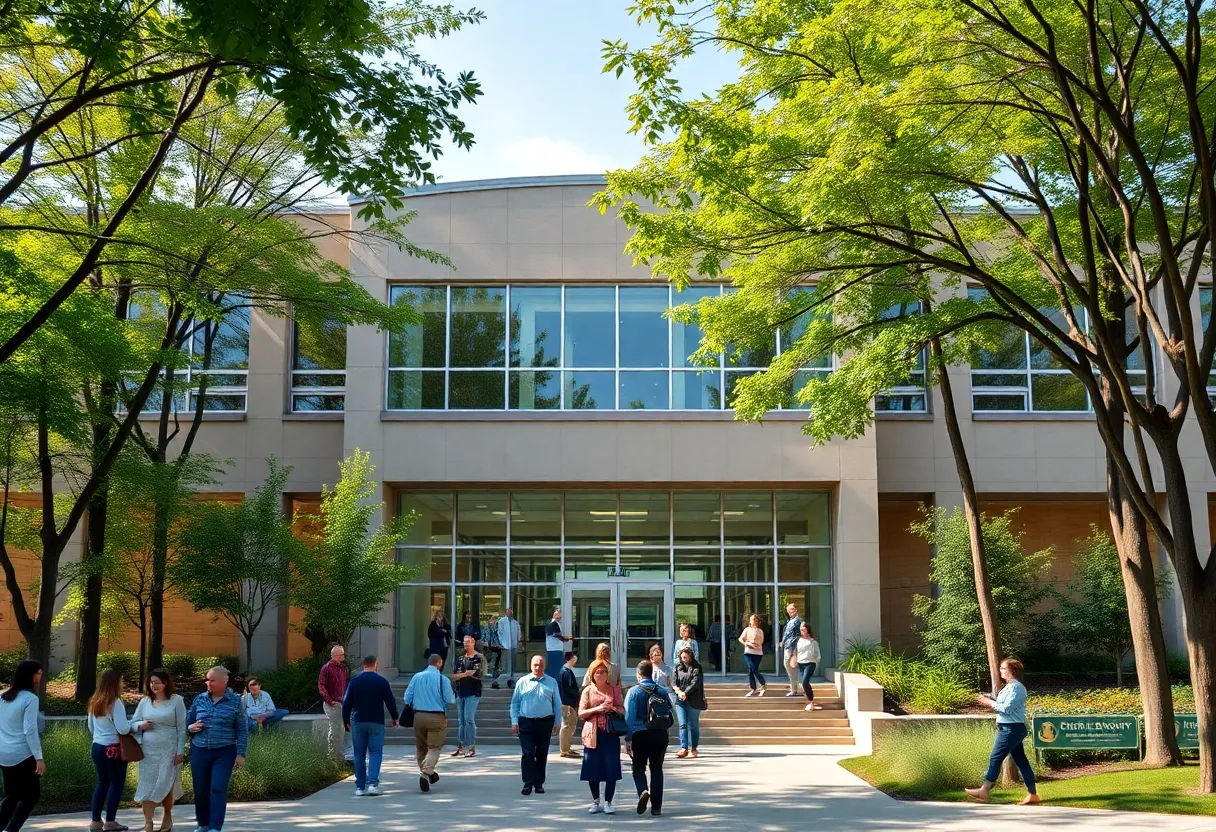 Exterior view of the new Clinton Library building