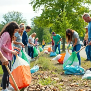Volunteers participating in the Greatest American Cleanup in Laurens County.