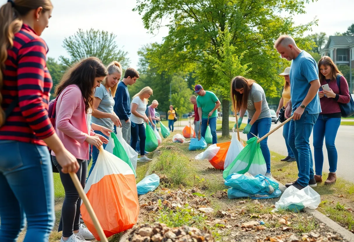Volunteers participating in the Greatest American Cleanup in Laurens County.
