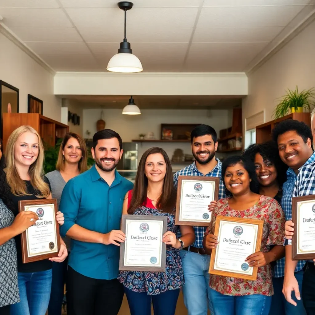 Employees at Whiteford’s of Laurens celebrating milestones.