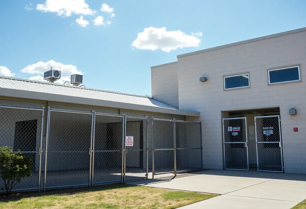 Exterior view of the Laurens County Detention Center and Animal Control facility with upgraded features.