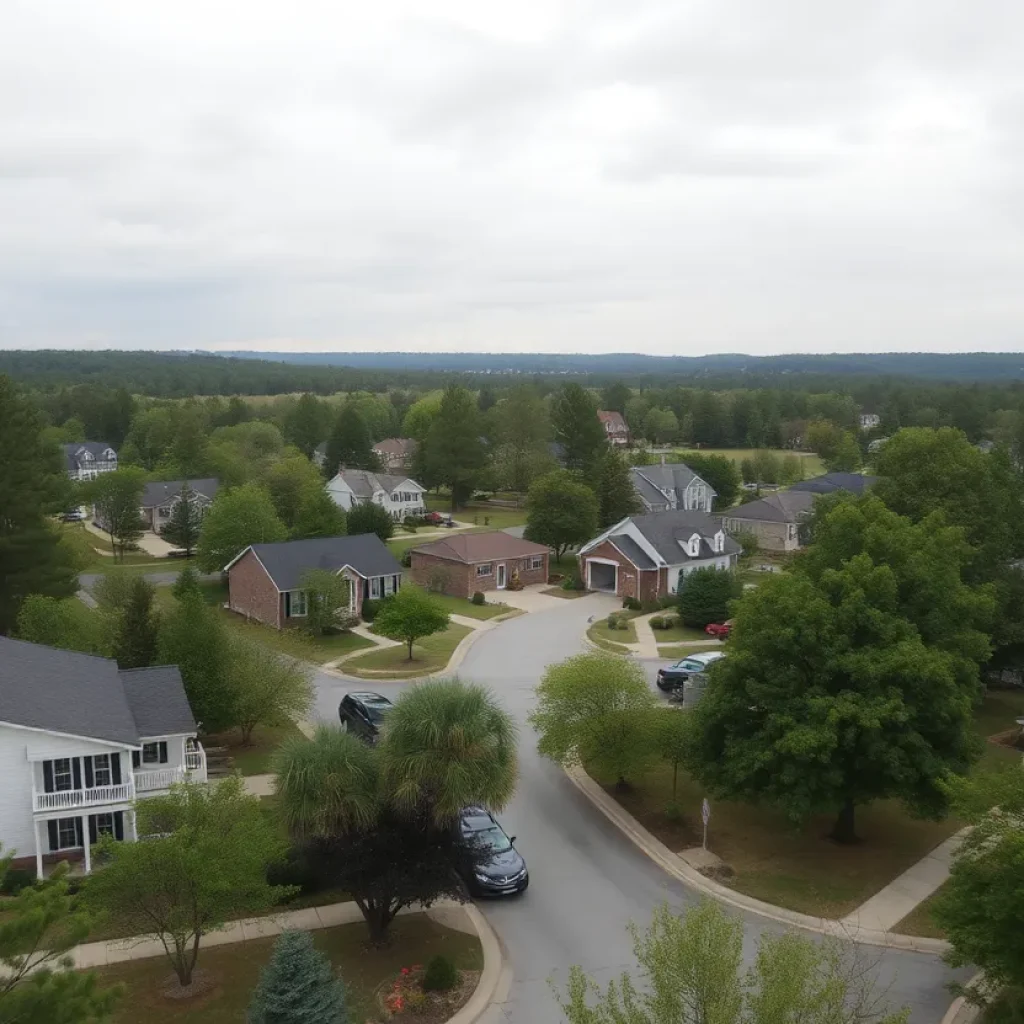 Scenic view of Laurens County with cloudy skies