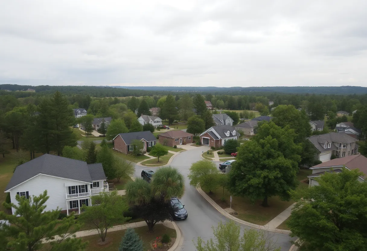 Scenic view of Laurens County with cloudy skies