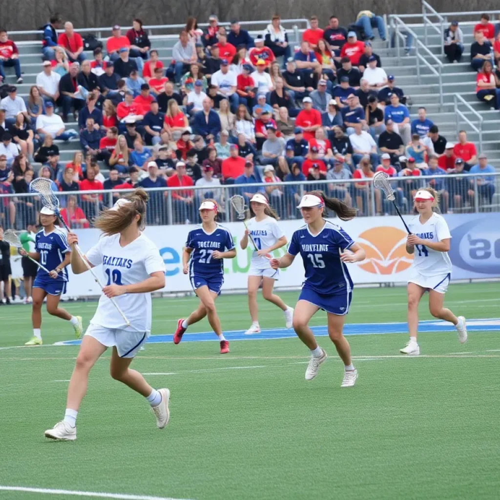 Players from Newberry College lacrosse team competing against Limestone