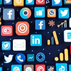 Visual representation of social media analytics for digital marketing.