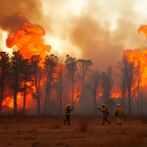 Aerial View of South Carolina Wildfires