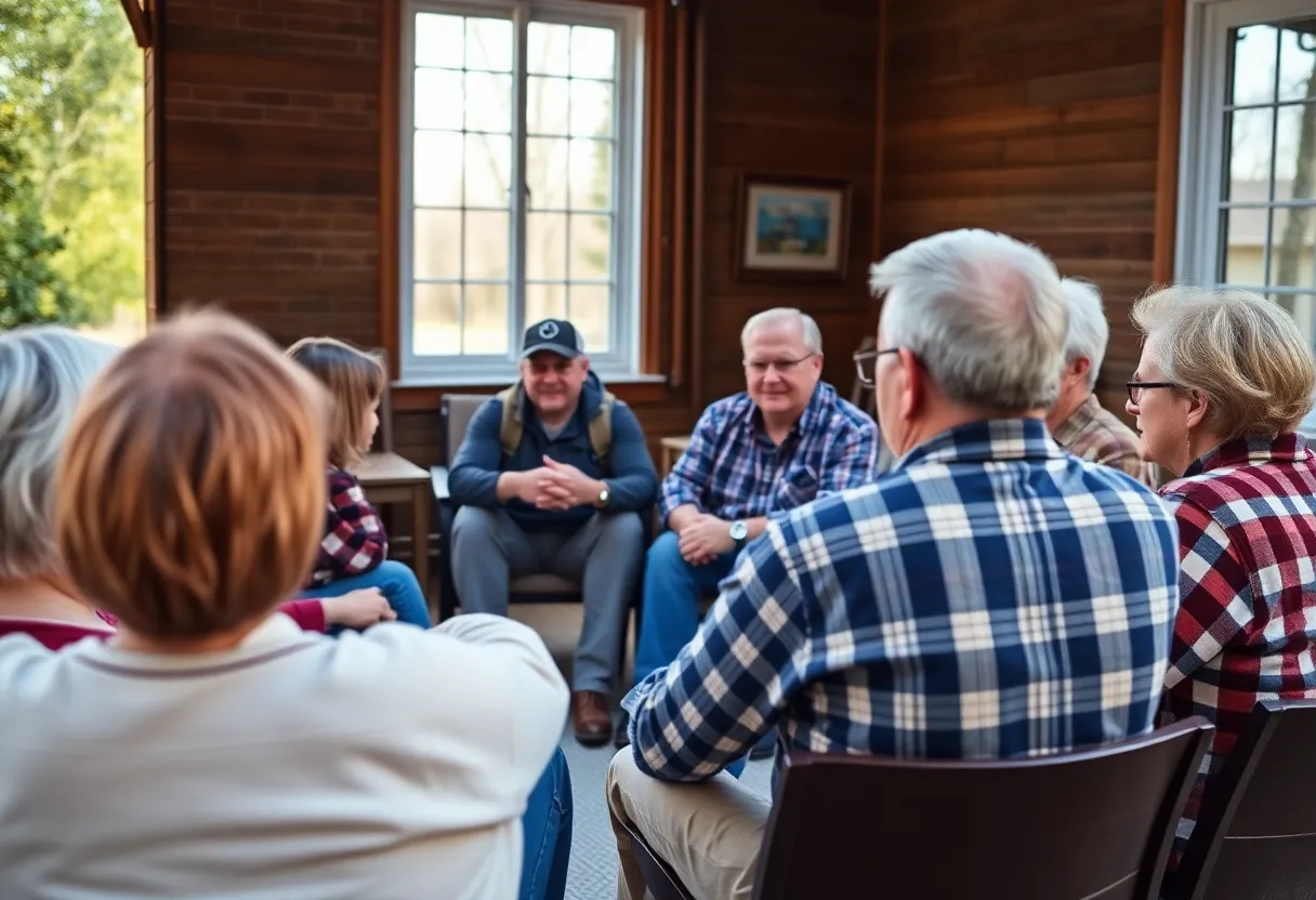 A community gathering for veterans support