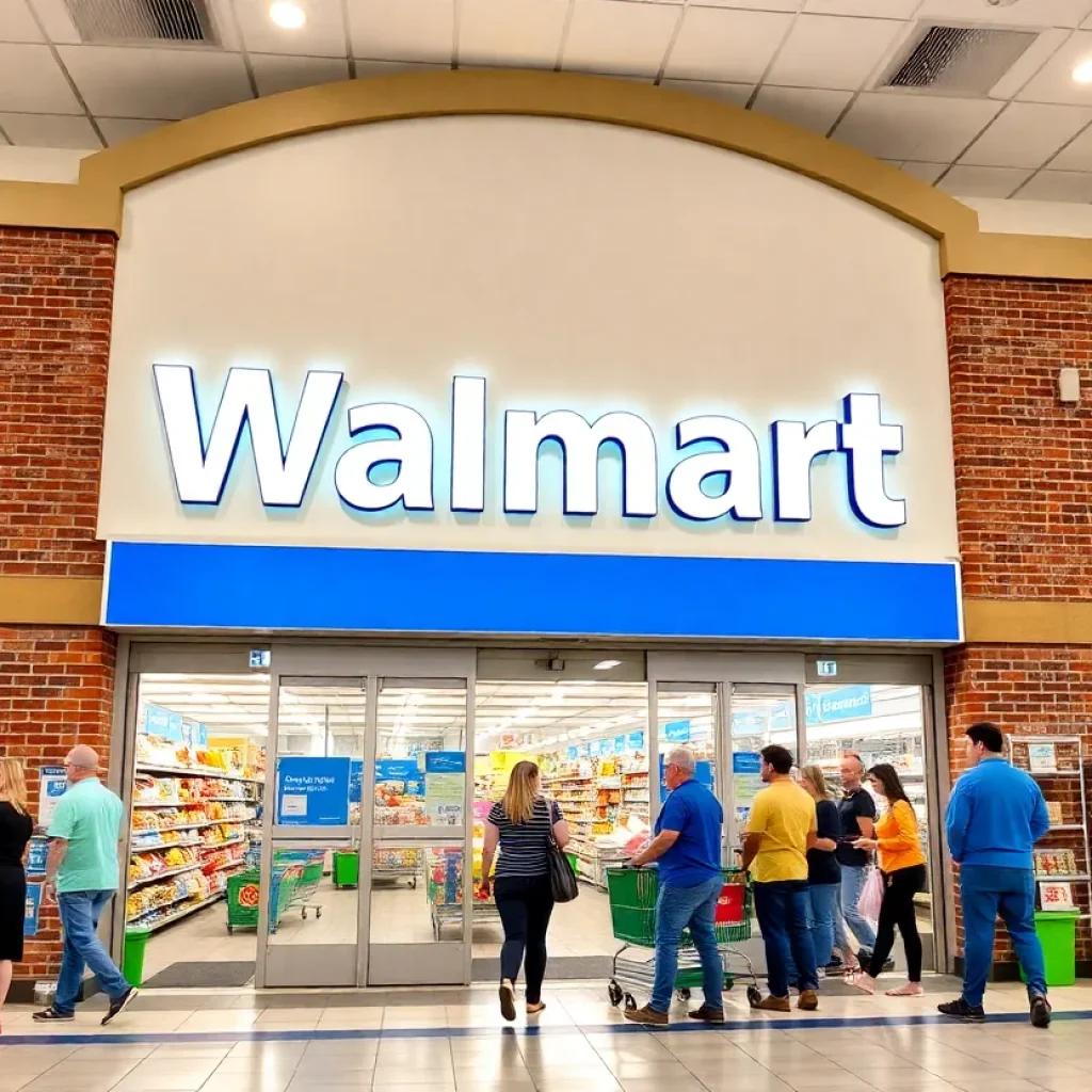 Newly Remodeled Walmart Store Entrance