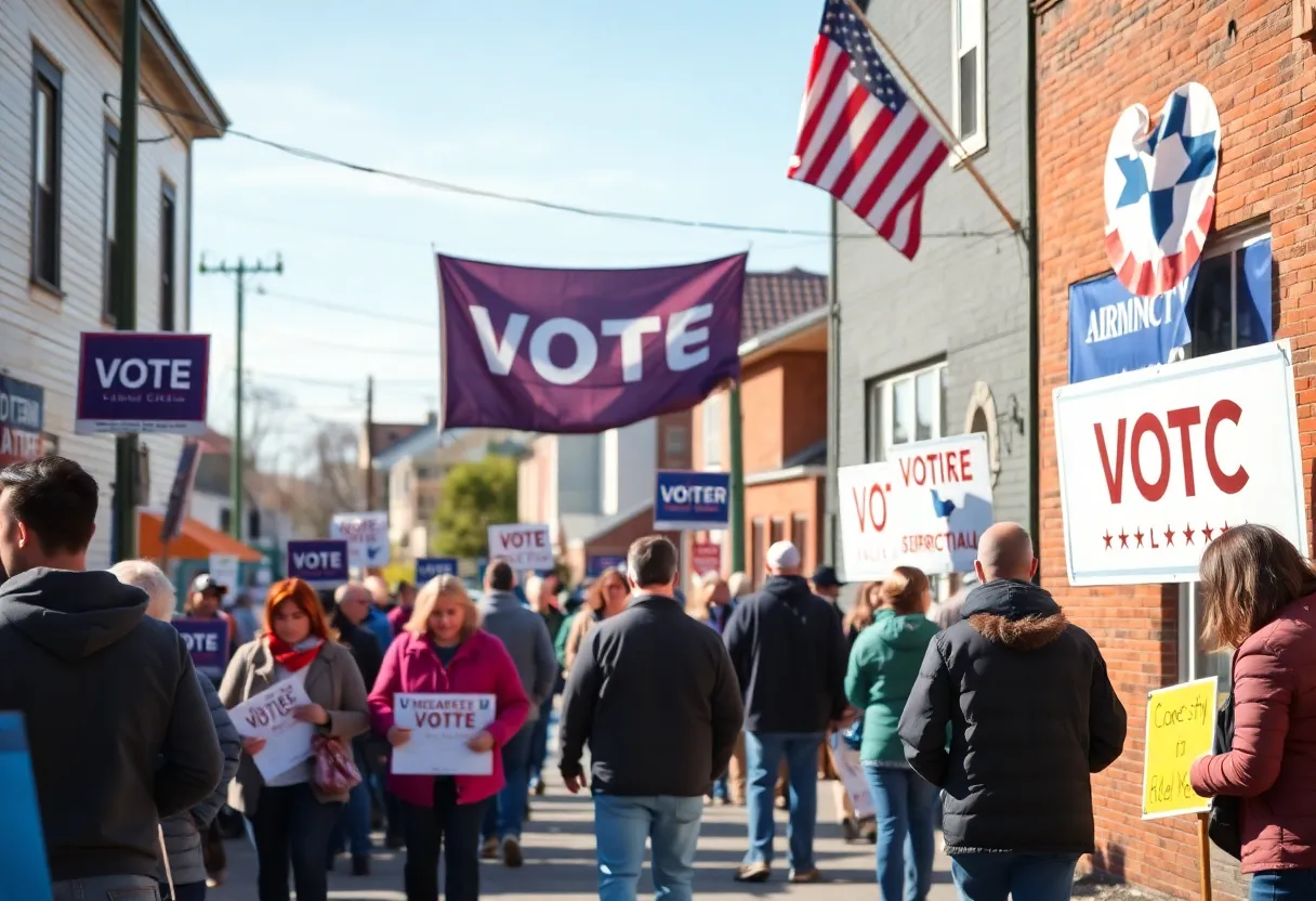 Community members participating in the election process in Ware Shoals.