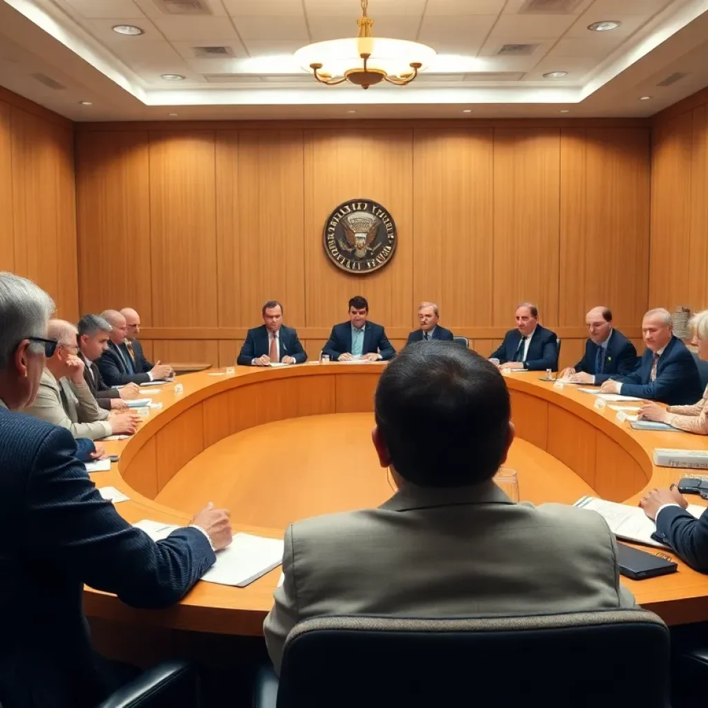 A city council meeting in Clinton discussing city management changes