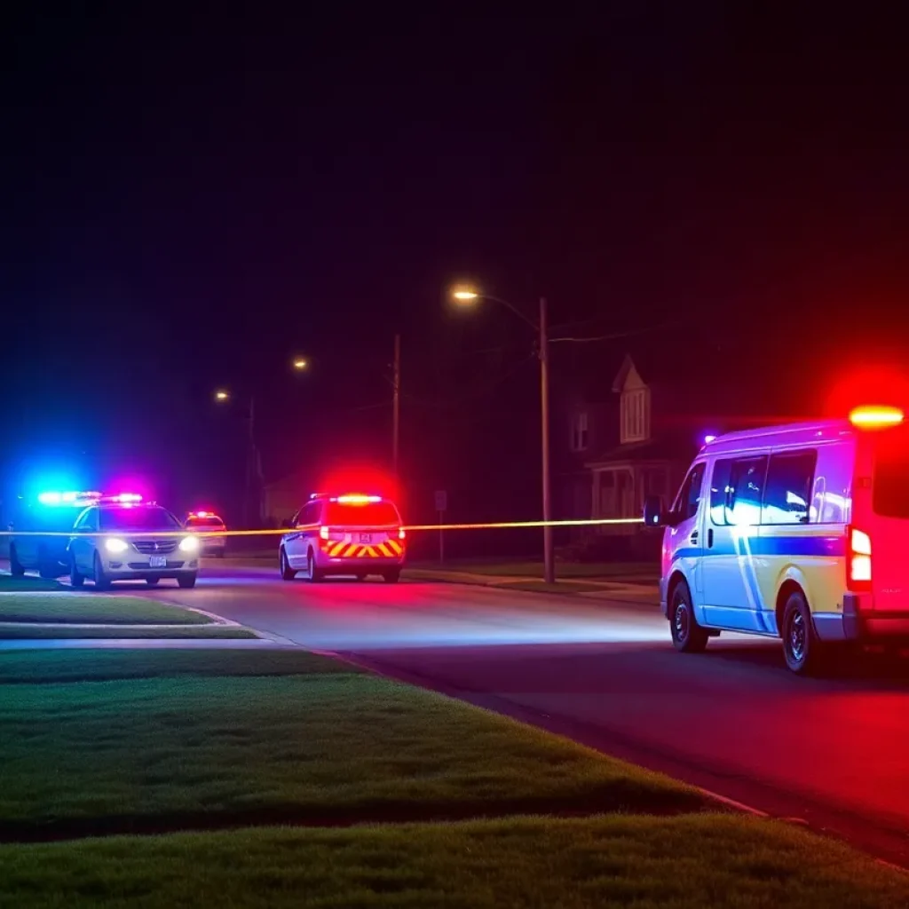 Emergency vehicles at a crime scene in Clinton, SC