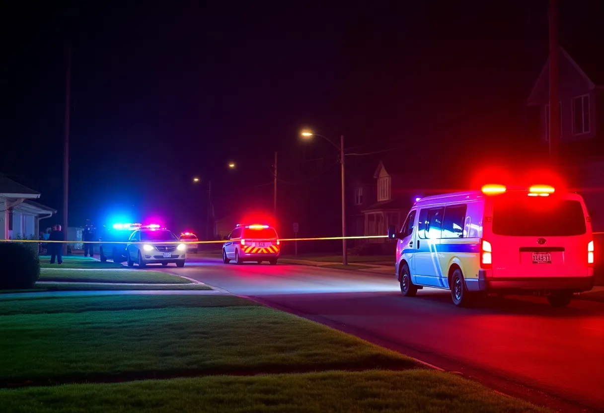 Emergency vehicles at a crime scene in Clinton, SC