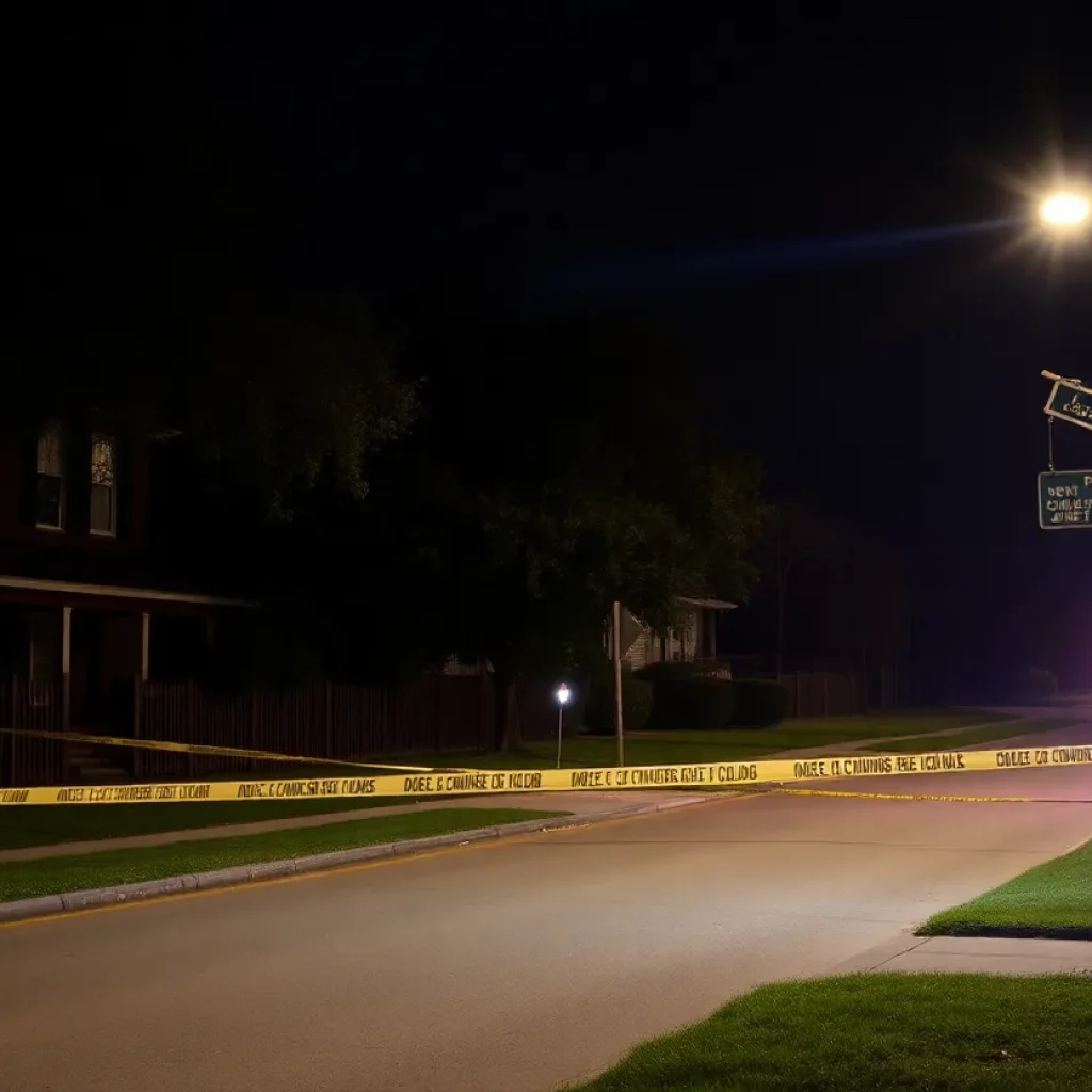 Police investigation at a shooting scene in Clinton, SC