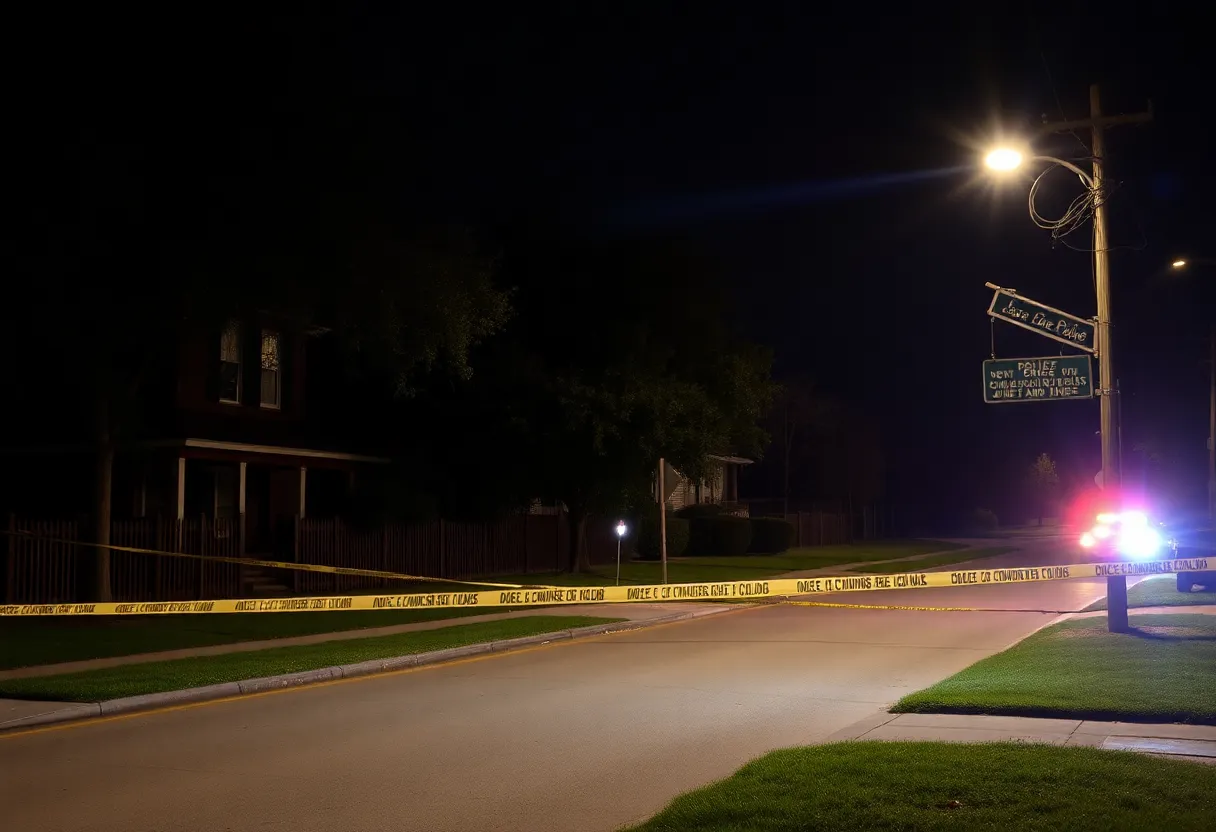 Police investigation at a shooting scene in Clinton, SC