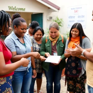 People participating in a local community project in Clinton