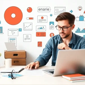 Digital marketing professional analyzing content strategies.