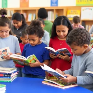 Families participating in an early childhood literacy program.
