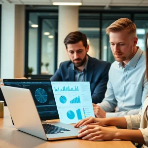 Team optimizing marketing strategies using real-time feedback data.