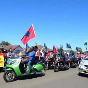 Participants in the Memorial Ride honoring Hunter Sipes