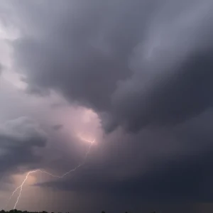 Dark storm clouds in the Midlands