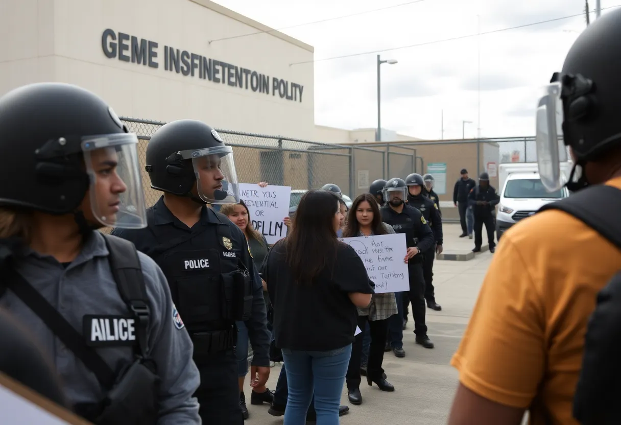 Protest outside an immigration detention center